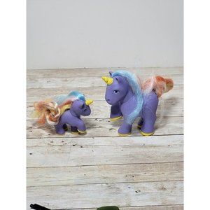 Vintage‎ 1989 Remco Pony Purple Lot Of 2 Twins Mom and Baby